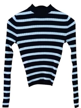 Bershka Stripped Sweater Black and White Size L